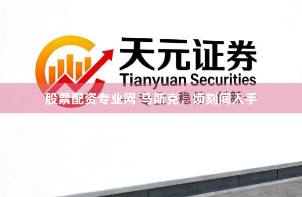 股票配资专业网 马斯克，顷刻间入手